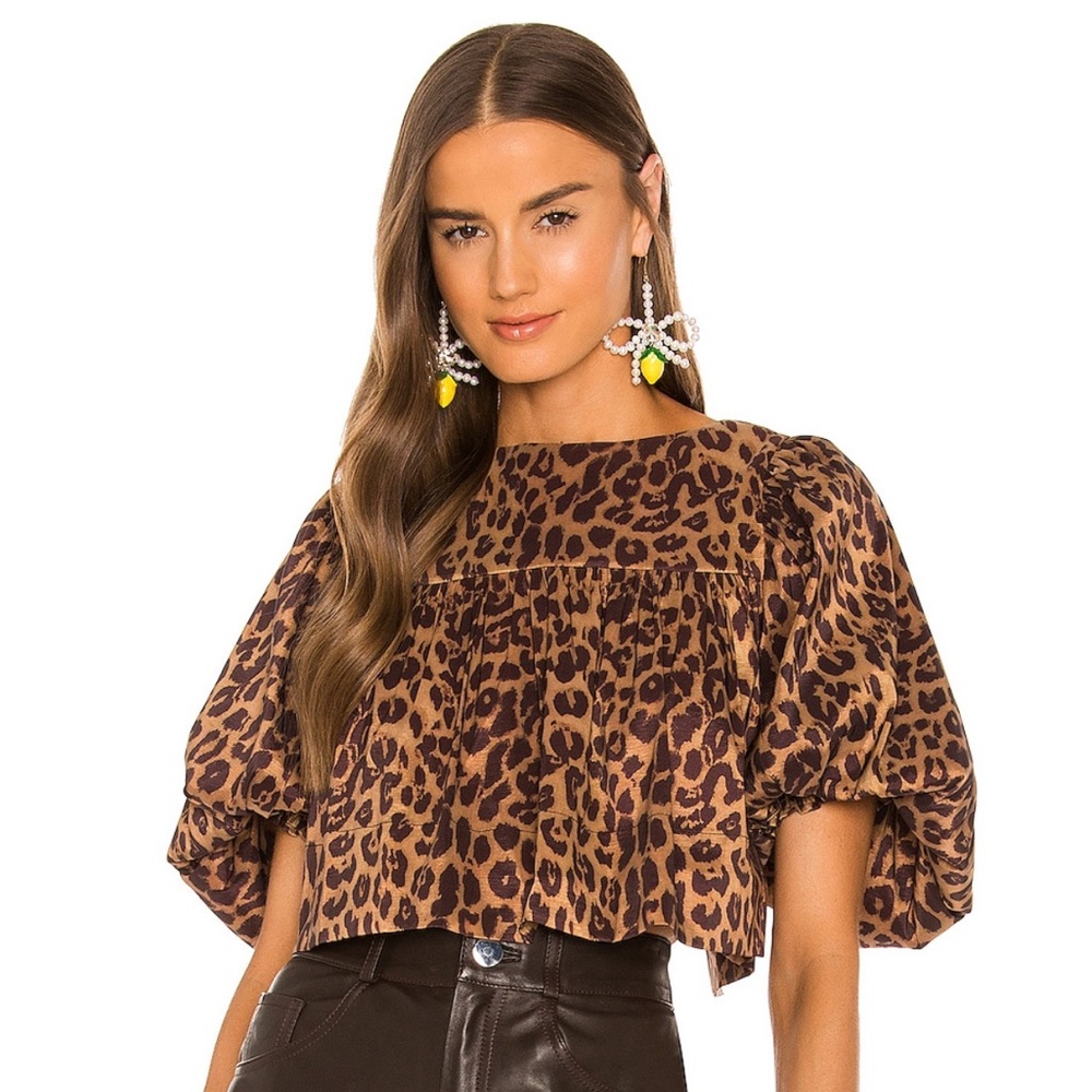 LPA Balloon Sleeve Blouse with Back Tie Closures